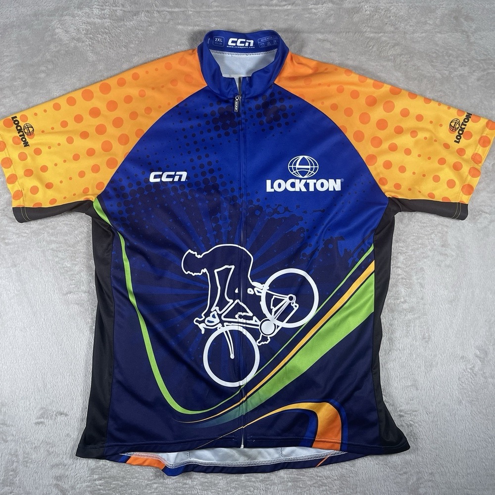 CCN Sport Cycling Jersey Aero Mesh Men's XXL Team Lockton Racing Blue
